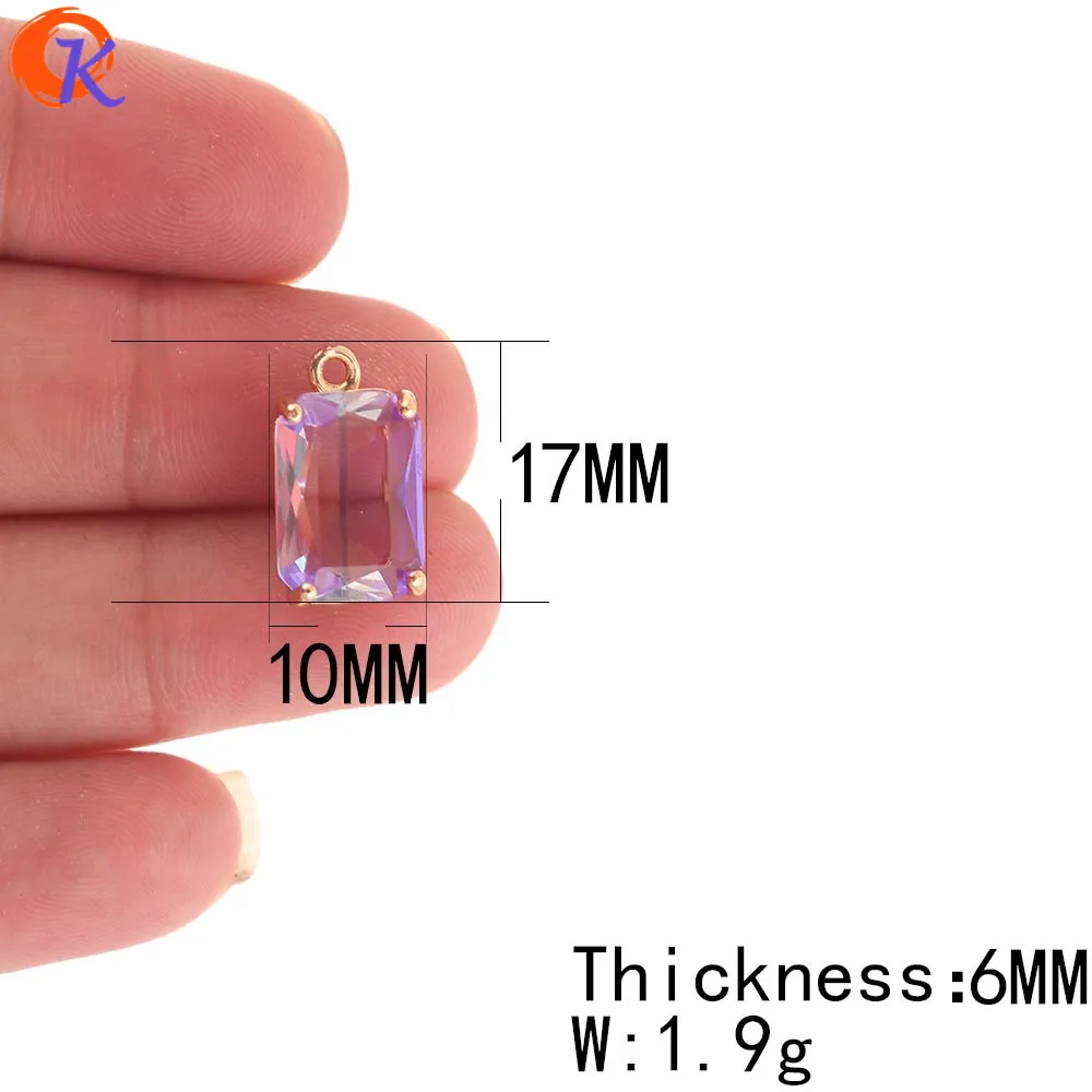 Cordial Дизайн 50 шт 10*17 мм ювелирные аксессуары/ручная работа/квадратная форма/подвески/двойной цвет/кристалл кулон/DIY серьги