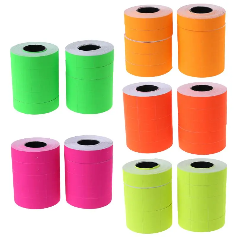 

10 Rolls 5000 Pieces Double Row Colorful Price Label Paper Tag Mark Sticker For MX-6600 Labeller Gun