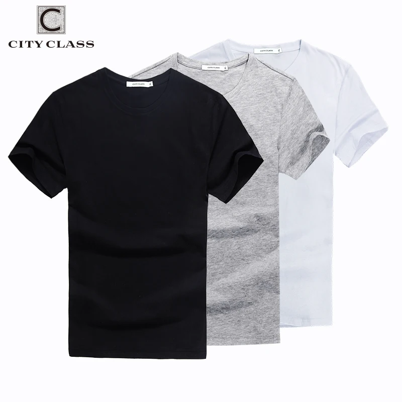 

City Class mens summer solid t shirt brand clothing cotton comfortable male t-shirt tshirt short sleeves 2-pack harajuku 7546