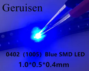 

SMD/SMT 3V Ultra Bright Led Diode Chip Surface Mount 0402 1005 LED Diode Blue LED SMD 0402 High Quality 1000PCS