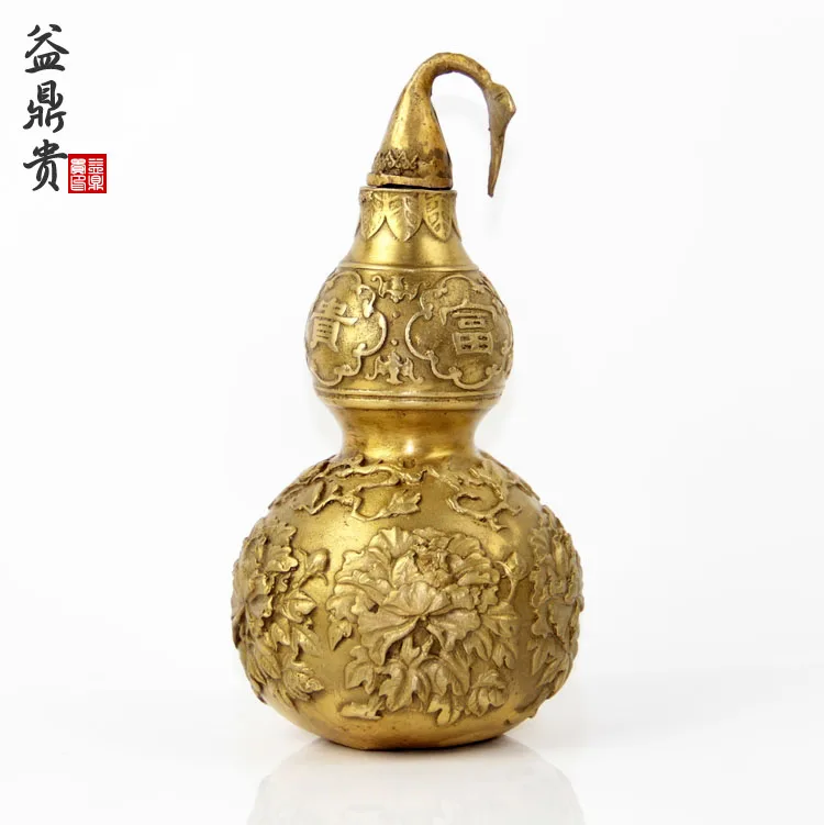 Yi Ding expensive copper ornaments jade gourd opening Tang rich copper