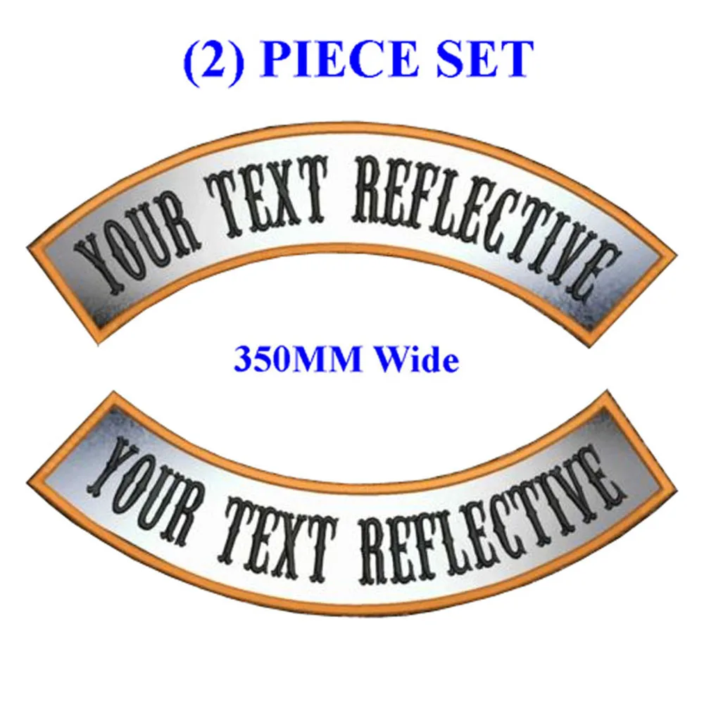 

350mm wide Customize embroidery mc rocker patch 2 pieces per set motorcycle biker iron on patches for full back jacket clothing