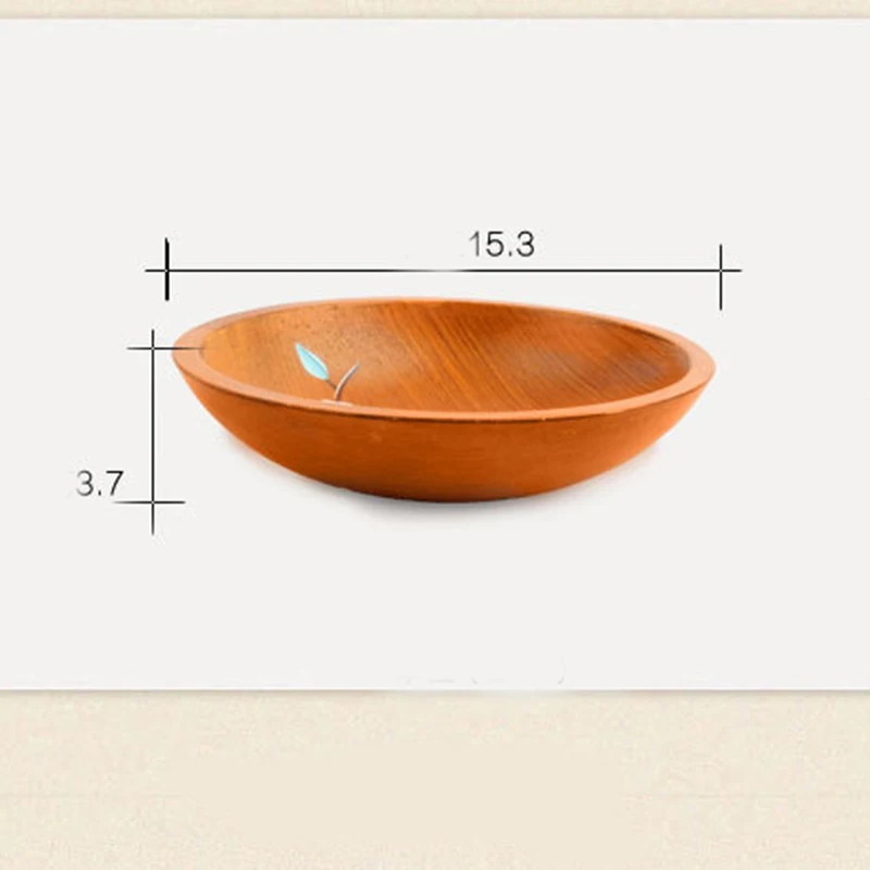 Японский стиль ручная роспись древесный круглая тарелка под фрукты Чайный домик кафе домашняя деревянная посуда конфеты Креативный цветочный узор деревянная чаша