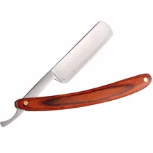 Men Face Care Straight Razor Beech Wood Handle Classic Barber Razors Stainless Steel Blade Shaver Manual