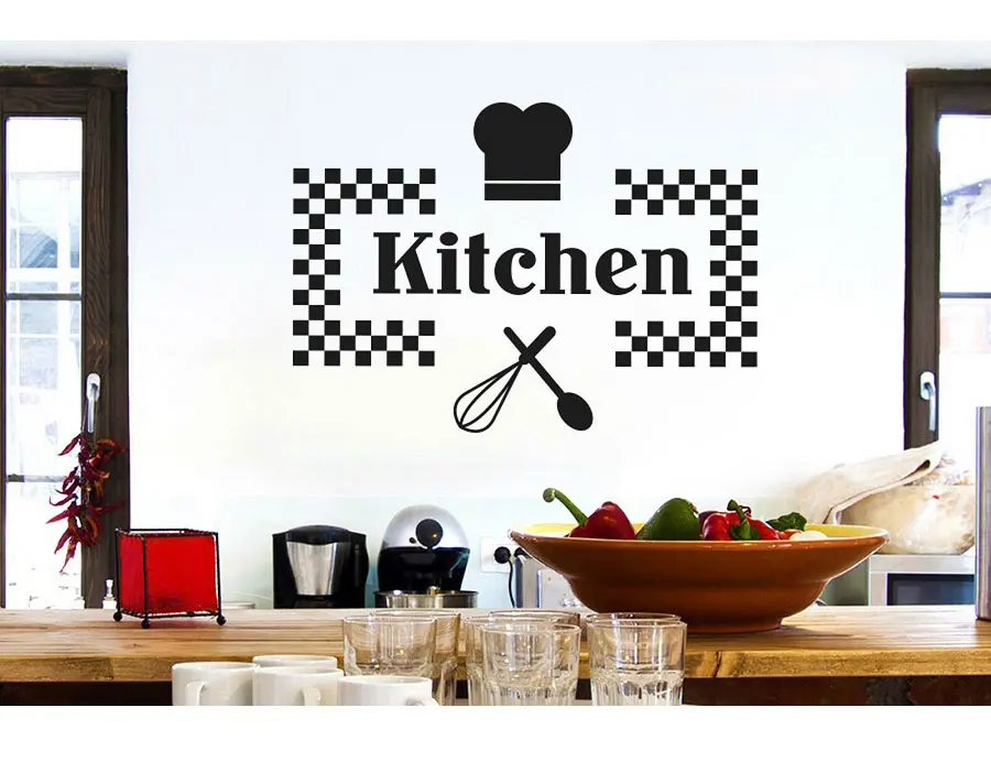 

Customizable Name Vinyl Sticker Kitchen Restaurant Home Decor DIY Removable Wall Sticker CF13