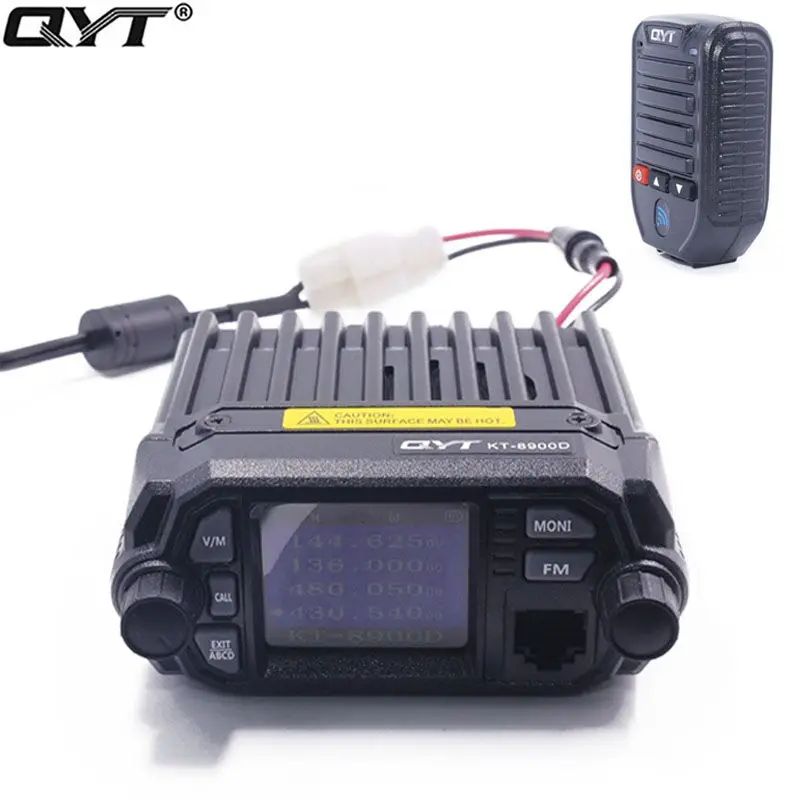 QYT KT-8900D Красочные Мини Walkie talkie дисплей с одновременным воспроизведением изображения от четырех видеокамер Модернизированный из KT-8900R 25 W двухдиапазонный УКВ/УКВ Автомобильная радиостанция мобильный радиотелефон KT8900D - Цвет: add bluetooth mic