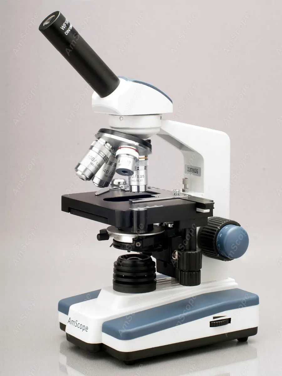 Монокулярный микроскоп AmScope светодиодный Монокуляр 40X 2000X цифровой композитный 3d