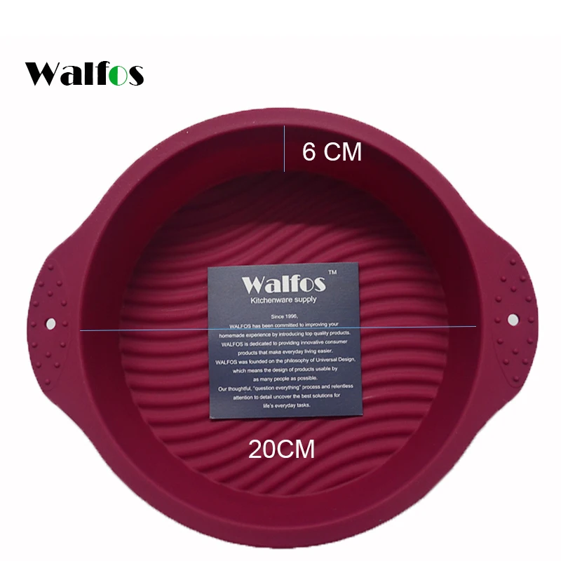 WALFOS 20*6 см Большой Круглый Пищевой антипригарный силиконовый 3D форма для торта сковорода жаропрочные Инструменты для выпечки
