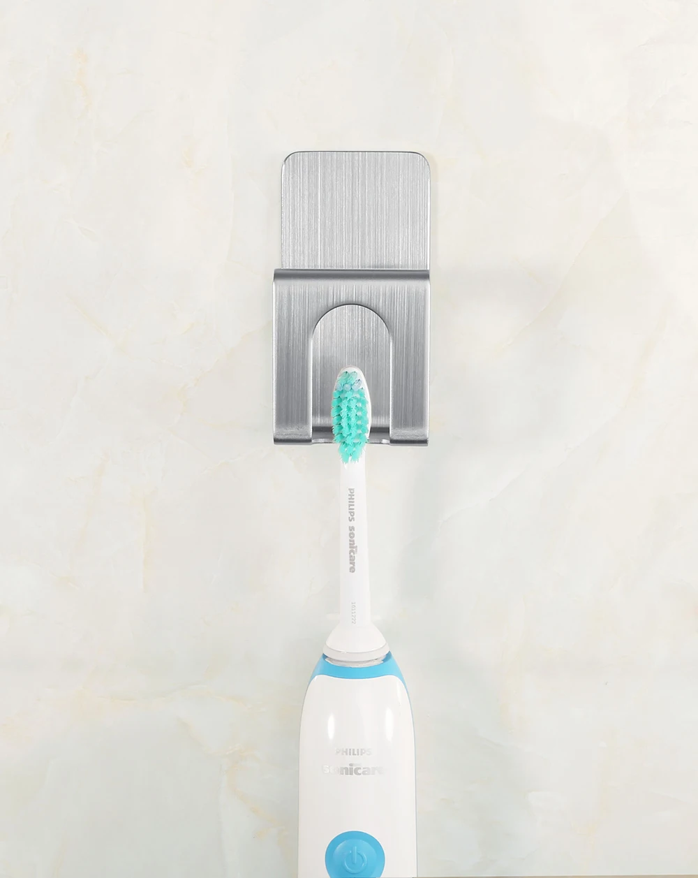 Stainless Steel Toothbrush Electric Toothbrush Holder Rustproof Polished Organizer Sticky Wall Mounted Bathroom Hanger Shelf9