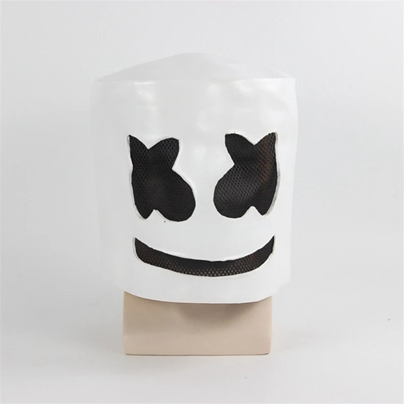 Хэллоуин косплей Marshmallow Syllable DJ Marshmello с тем же головным убором белые вечерние