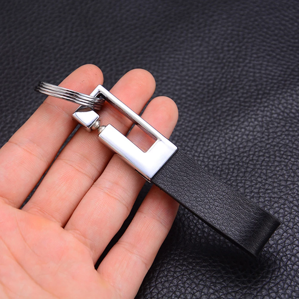 BISI GORO/модный металлический творческий для мужчин key holder два кольца ключи знак брелок klucze цепи кожаный черный анахтар tutucu