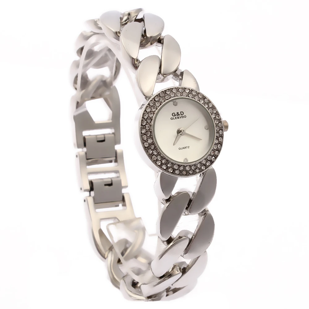 Модные новые женские часы G& D, часы с браслетом, Женские кварцевые наручные часы, женские нарядные часы, женские серебряные часы