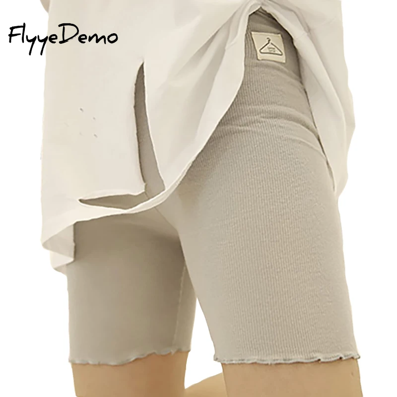 

2019 Hot Sale Knee Length Summer Autumn Short Leggings Under Skirts For Women Pure Cotton Elastic Women Underpants