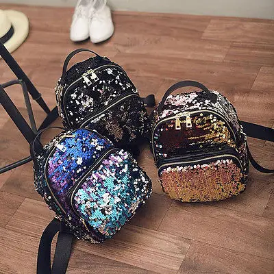 

2017 Hot Women Sequins Backpack BlingBling Girls School Bags for Teenage Girls Mini Backpack Women Small Travel Bag Mochila