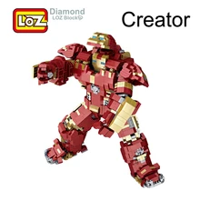 LOZ Avengers Hulkbuster 26cm 2750Pcs Action Figure Toy Assembly Blocks Toy 9045 Creator