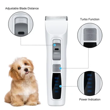 

Powerful Electric Dog Hair Trimmer Silver Rechargeable Sharp Pet Hair Clipper Dog Hair Cutting Grooming Haircut Shaver Machine
