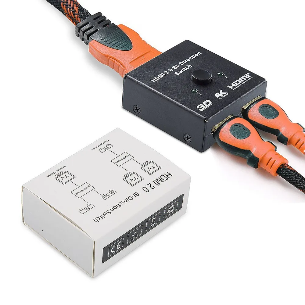 2x1 HDMI 2 0 переключатель UHD 4K 1x2 двунаправленный коммутатор Поддержка HDCP проходной