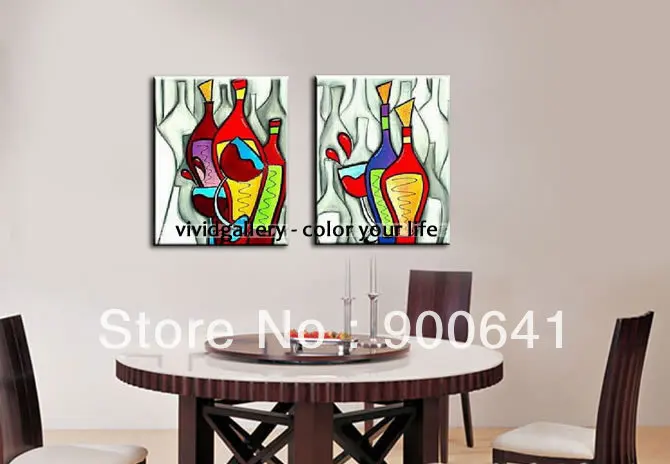 Framed Oil Painting dining room Modern Canvas Hand painted Abstract 100cmx70cm wall art Deco Art G2033