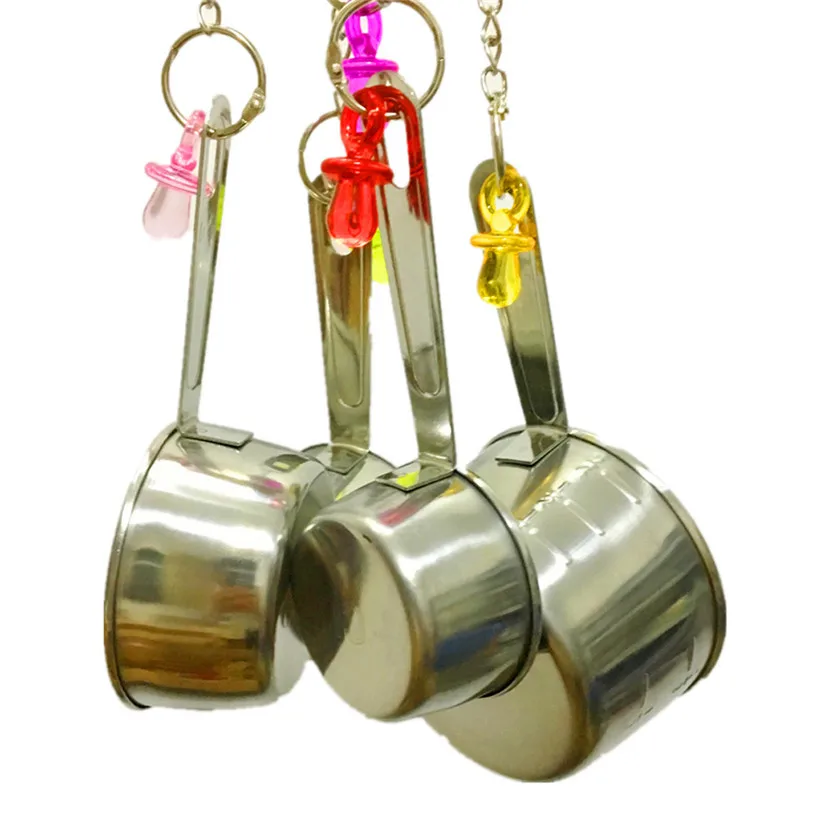 Bird Toys Swing Parrot Cage Hanging Climb Pet Parrot Toys Stainless Steel Spoon Bird Bites Chew Toys Wholesale 40SP25  (2)