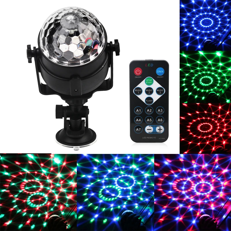 

Voice Control USB RGB LED Stage Lamps 5V Crystal Magic Ball Sound Control Laser Stage Effect Light Party Disco Club DJ Light