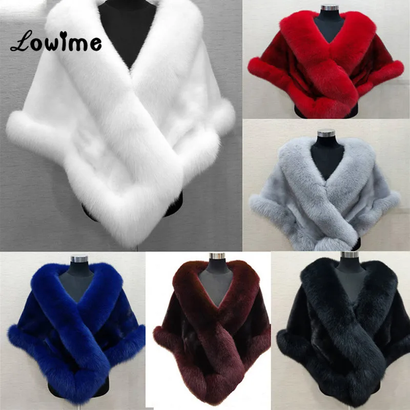 

Fur Faux Winter Bolero Women Bridal Shawl Wedding Cape 2018 In Stock Bridal Cloaks Wedding Coat Cheap Jacket For Evening Party
