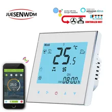 TUYA голосовое взаимодействие 2p 4p FCU комнатный термостат wifi 3 скорости нагрева охлаждения для кондиционера термостат