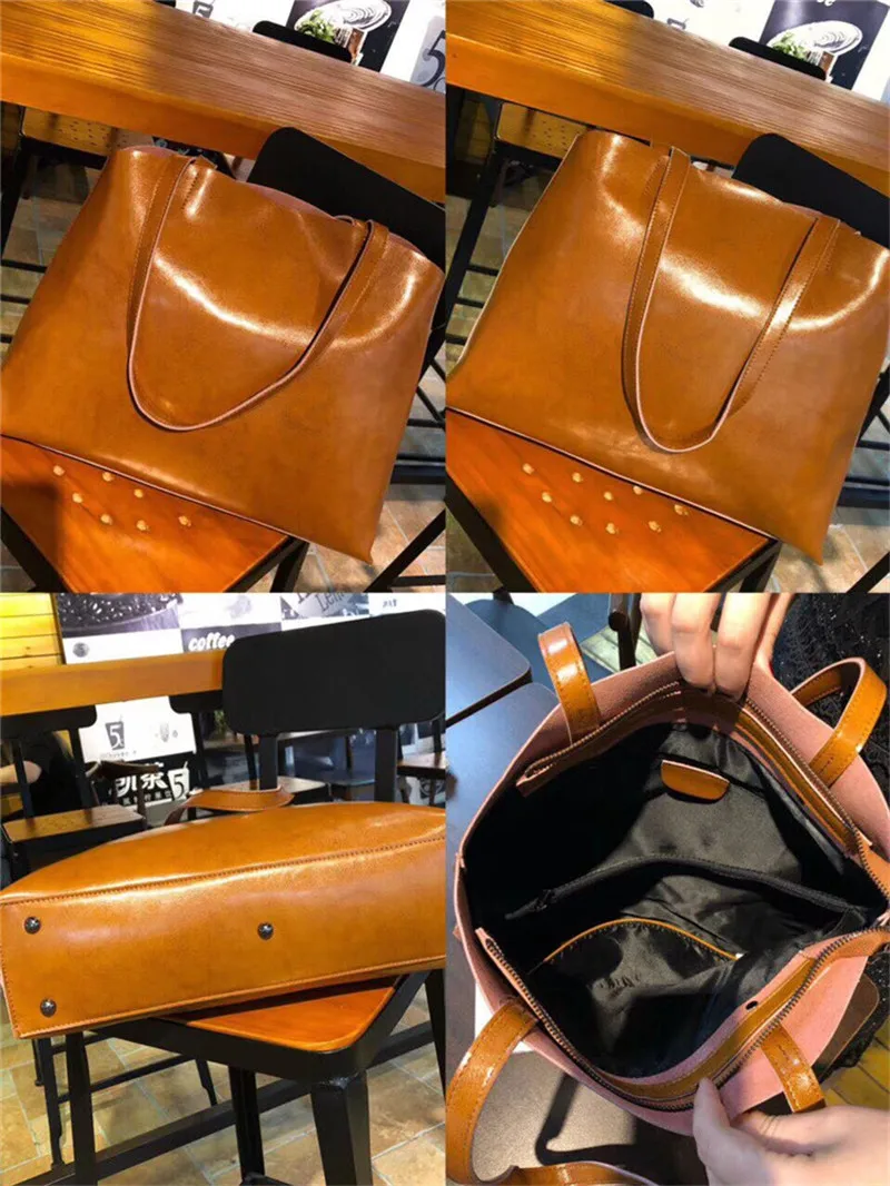 Кошелек cuero bolso de las mujeres grandes de la alta calidad Bolsos femeninos ocasionales tronco Tote grandes Bolsos Leat