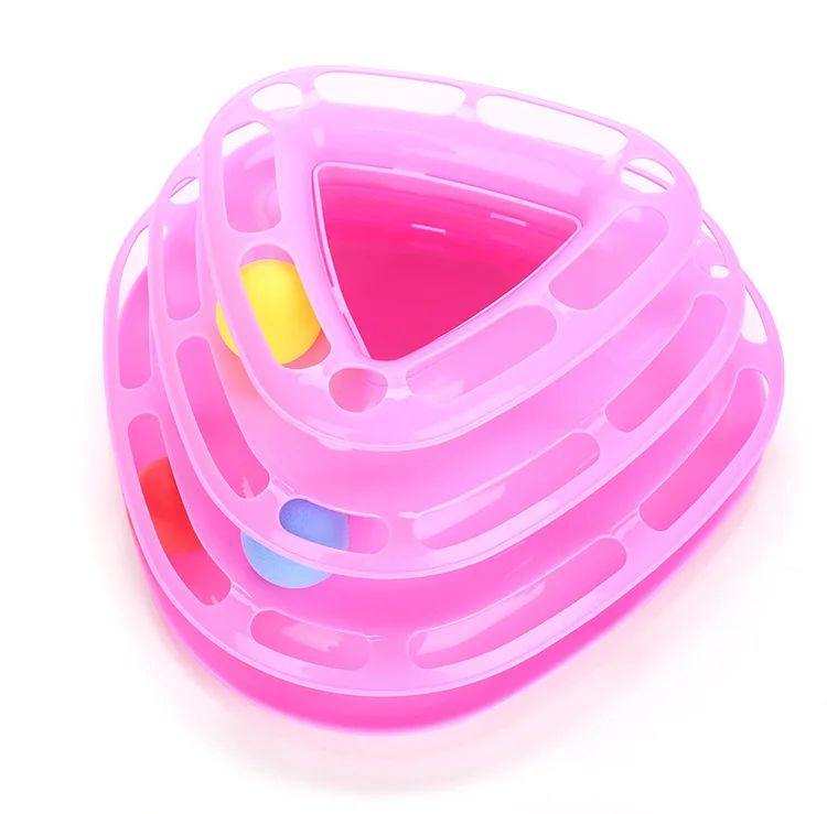 Creative Pet Cat Toys Interactive Toy Pet Training Plate Trilaminar Crazy Ball Disk Play Activity Game Triple Play Cat Toy Balls