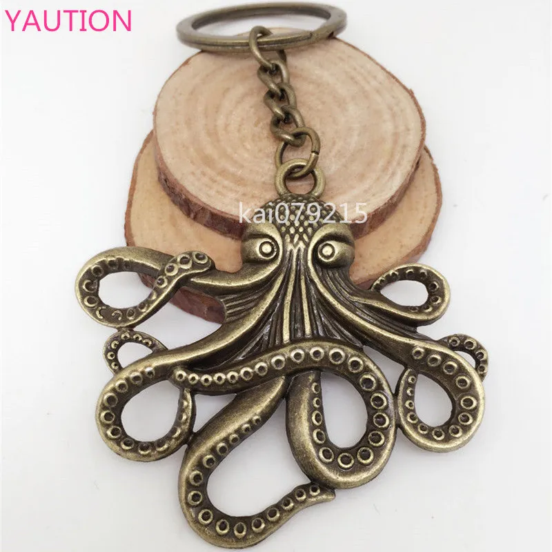 

Octopus Key Ring Stevenunk Nautical Squid Kraken Pirate Bronze Jewelry