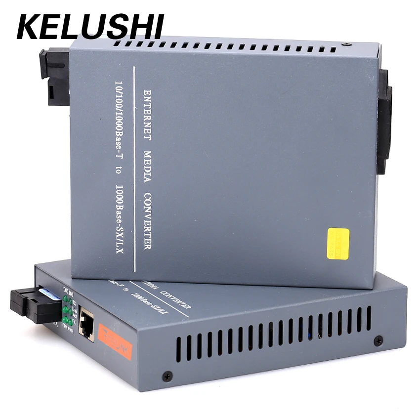 

Free Shipping 1 Pair HTB-GS-03 Gigabit Enternet Media Converter 1000Mbps Singlemode Fiber SC Port 20KM built-in power supply