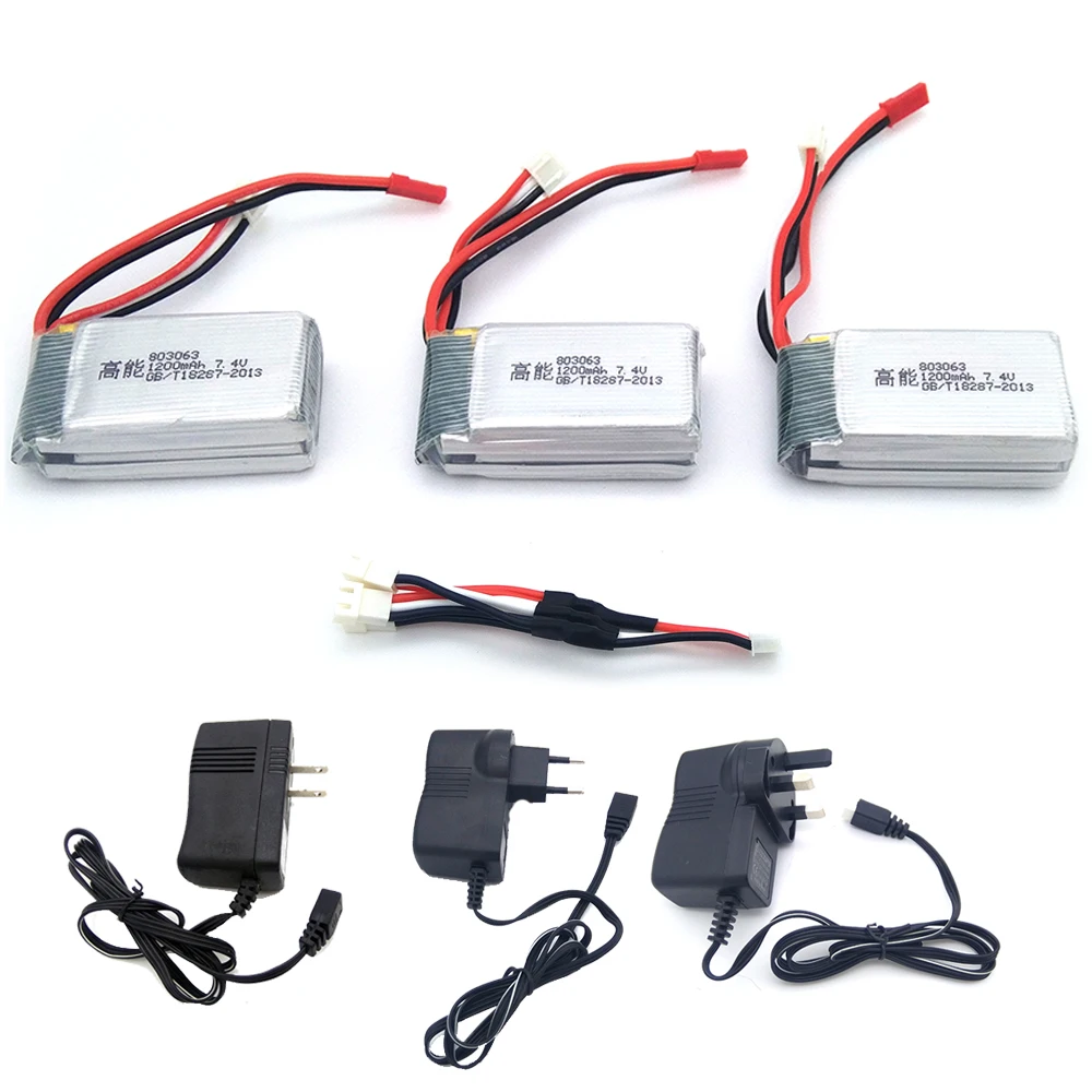 Высокая Ёмкость 3 шт 7 4 v 2 s 1200 mah Батарея для X101 X102H JJRC X6 Радиоуправляемый Дрон