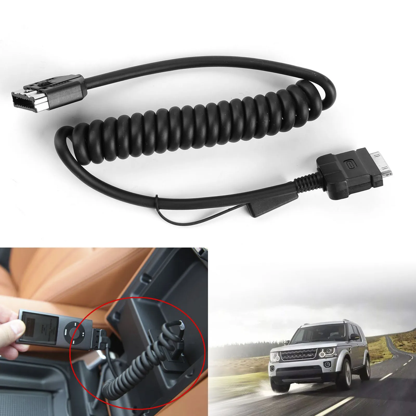 

TAIHONGYU iPod iPhone Ipad Mini Interface Audio Cable Lead Fit For Land Rover Jaguar Range Rover Sport LR031492 2010-2015
