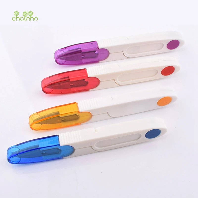 

Chainho,Colored Transparent Cover,Safety Yarn Sissors, For DIY Handmade,Line head Scissors,Short Cutter,Sewing Supplies,11.5x2cm