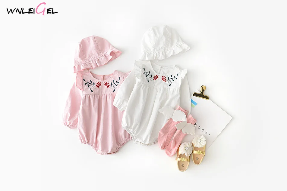 

WLG Baby girl rompers baby girl clothes newborn girl spring autumn clothing kids flower sweet rompers