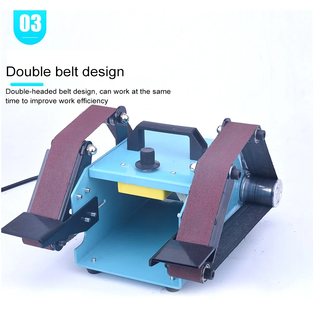 Мульти-функциональное электрическое ленточно-шлифовальный станок для рабочего стола, с двойной головкой ленточные шлифовальные шлифовальный станок полировки режущей Мощность