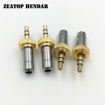 

50Pcs Silver Mini 3.5mm 3Pole Screw Locking Stereo Jack Plug Gold Plated Soldering Audio Jack for DIY Stereo Headset Earphone