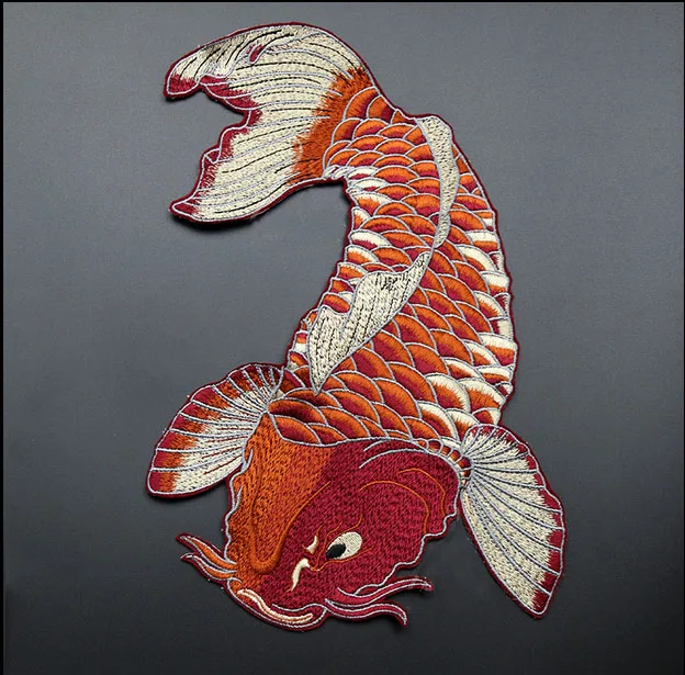 

New hand-stitched red carp cloth parches,DIY decorative embroideries clothing accessories,patches for clothes
