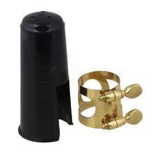 Yibuy мундштук кларнета BB Золотая Лигатура с зажимом для крышки