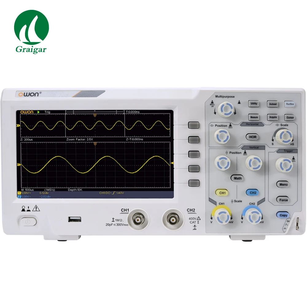 OWON SDS1102 цифровой осциллограф 100 МГц 1GS/s 2 канала|Осциллографы| |