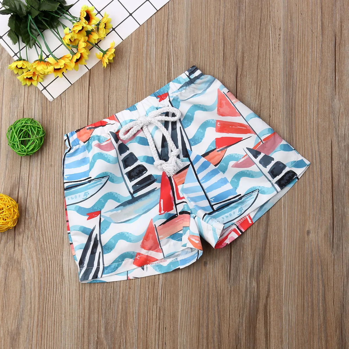 Гавайские шорты с эластичным поясом для новорожденных мальчиков летние пляжные шорты детские пляжные короткие спортивные штаны одежда для малышей