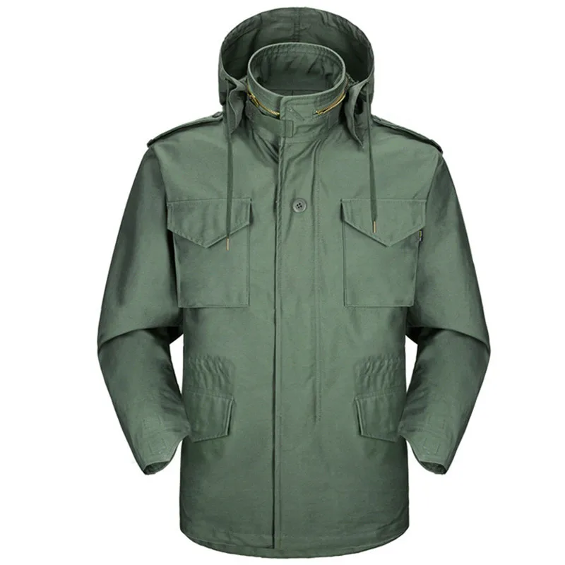 

Autumn M65 Jungle Hooded Jacket Outdoor Hiking Hunting Detachable Liner Windbreaker Army Tactical Windproof Waterproof Coat
