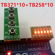 

10 PCS 4 Button keypad keyboard Tact switch & 10 PCS 6 bit Red LED Module kiy for Arduino UNO MEGA2560 Pro mini Breadboard