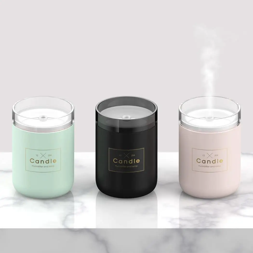 

280ML Ultrasonic Air Humidifier Candle Romantic Soft Light USB Essential Oil Diffuser Car Purifier Aroma Anion Mist Maker Hot
