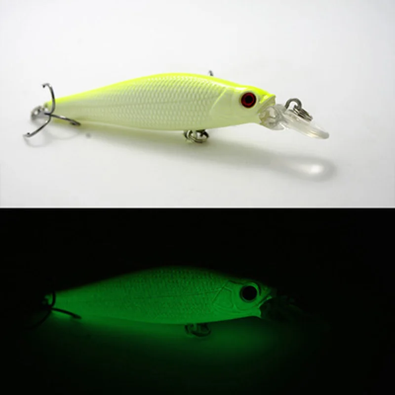9cm/11cm Luminous Minnow Fishing Lure Bait Glow In Dark Night 8.5g 14
