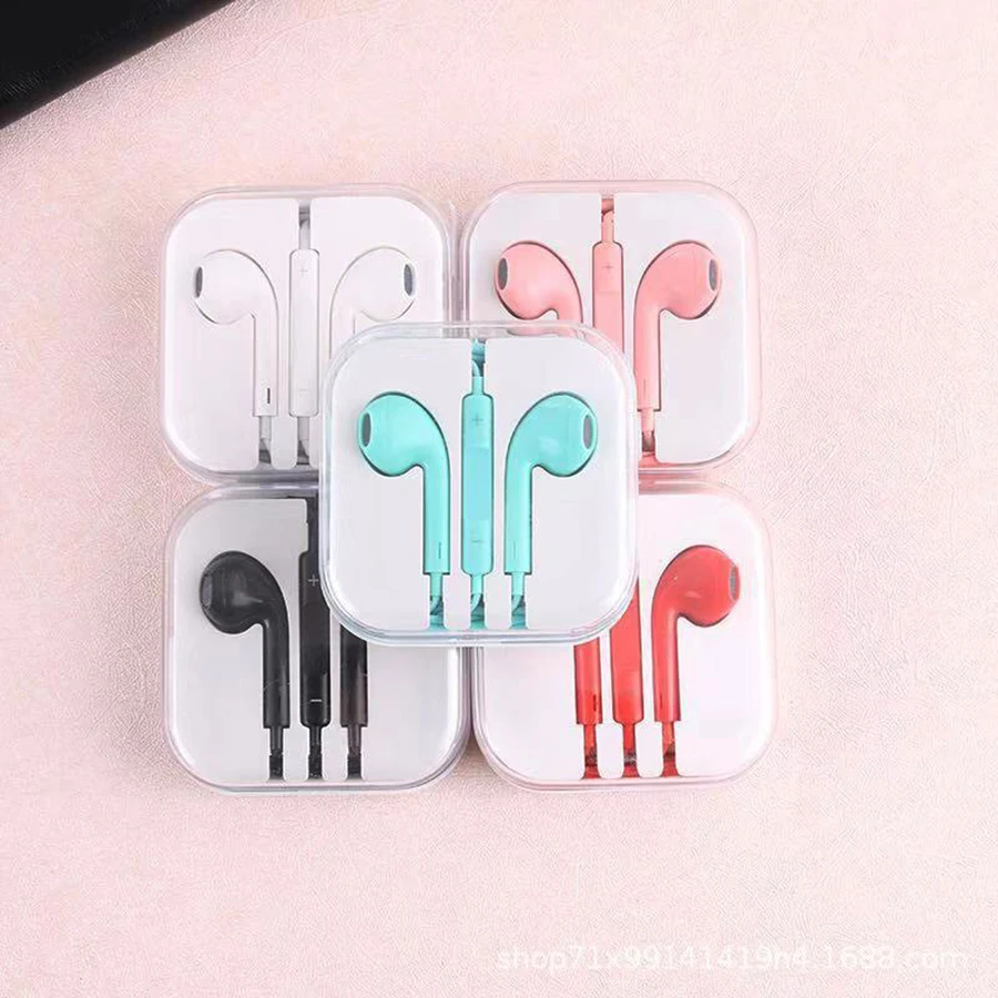 

Drive-by-wire Earphone 3.5mm in-ear Wired Earphones dual ear stereo microphone mobile phone Headset For iPhone Samsung Xiaomi