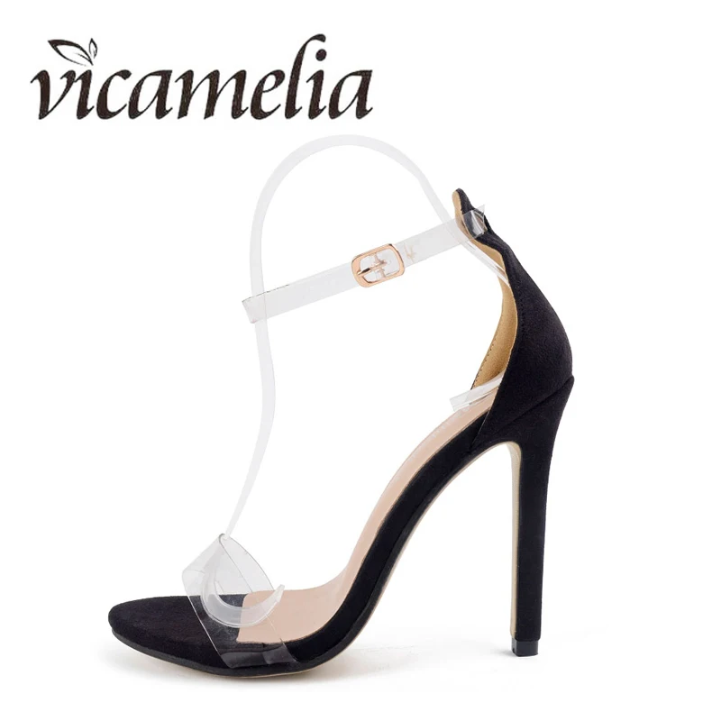 Vicamelia/замшевые босоножки на тонком каблуке прозрачные Босоножки с открытым