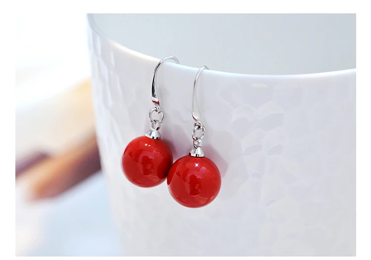 Silver hook pearl drop earrings 10