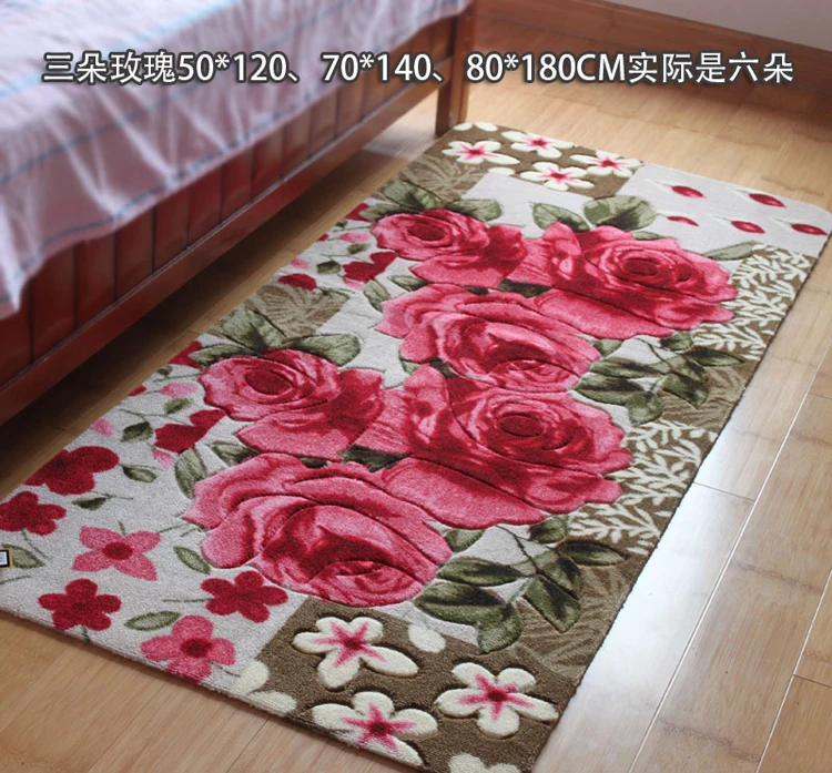 LIURomantic Цветочные комнатные коврики сладкие розы печати ковры гостиная современный, дизайнерский потертый стиль цветок ковер декоративный
