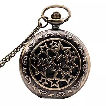 

Practical New Bronze Steampunk Quartz Necklace Pendant Chain Clock Pocket Watch