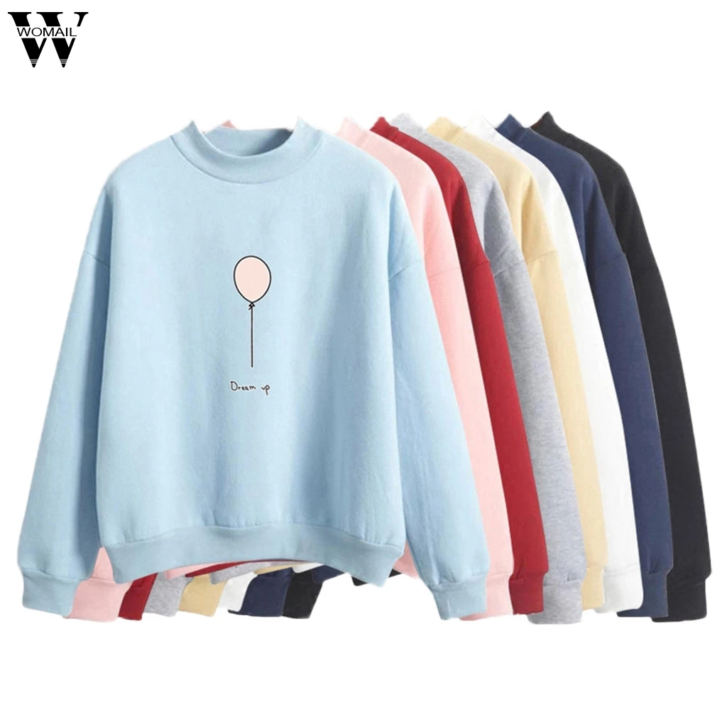 

women hoodies sweatshirts Casual solid balloon pattern long sleeve pullover Sweatshirt fashion sweatshirt women hoodies Ju16